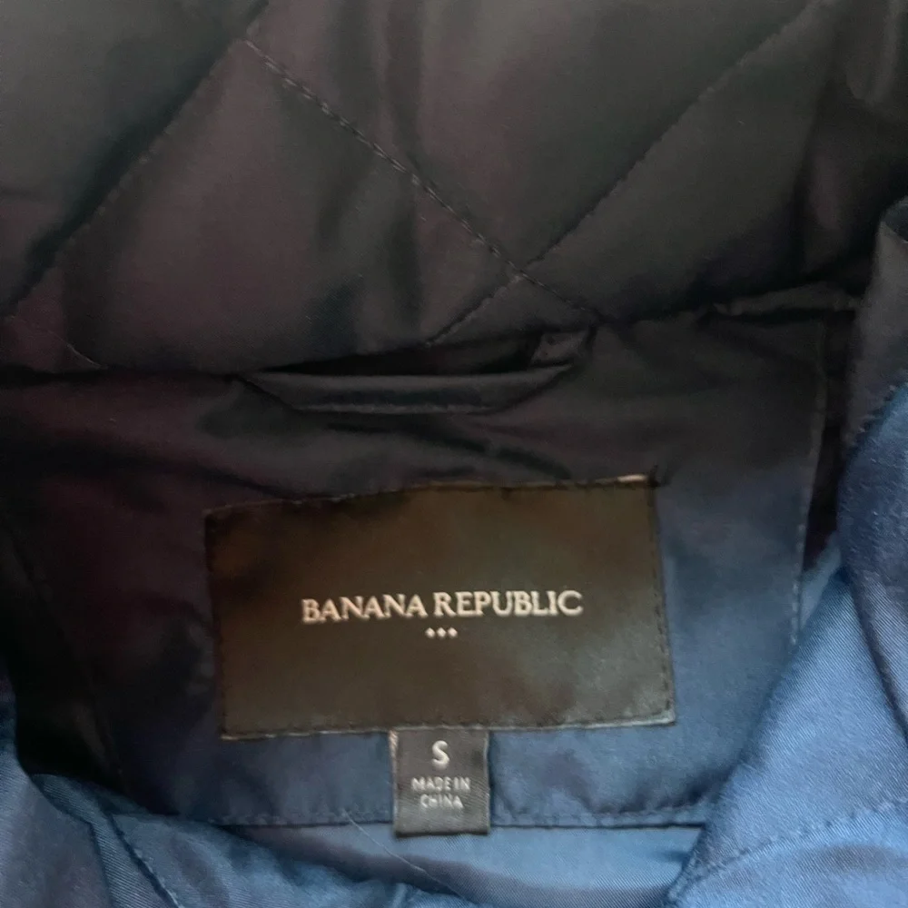 Banana Republic Navy Diamond Quilted Vest